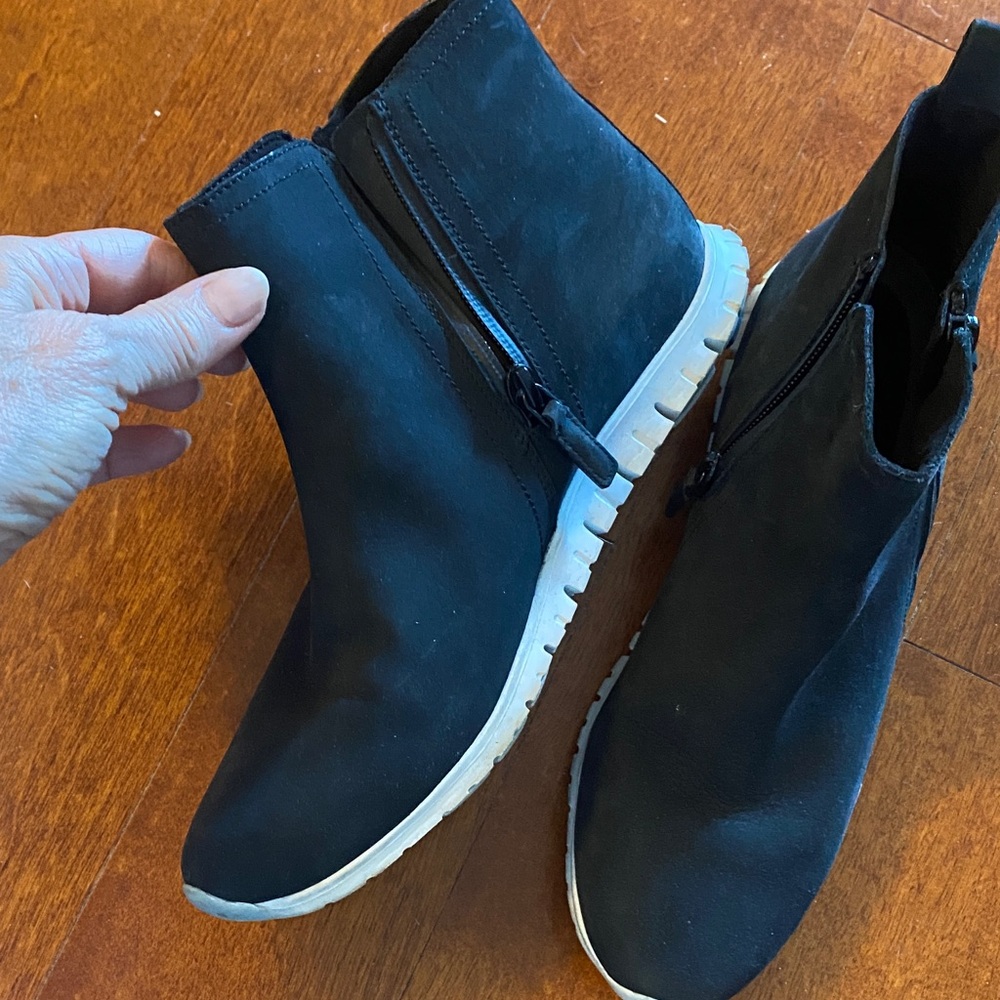Black Ankle Boots with White Soles